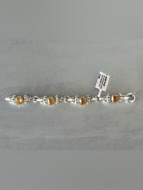 NWT Classic LAGOS  Glacier Citrine Bracelet Sterling Silver and 14k Gold, Size 6